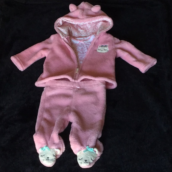 Other - Baby girls pink cat 3 piece/5 baby Items For $20